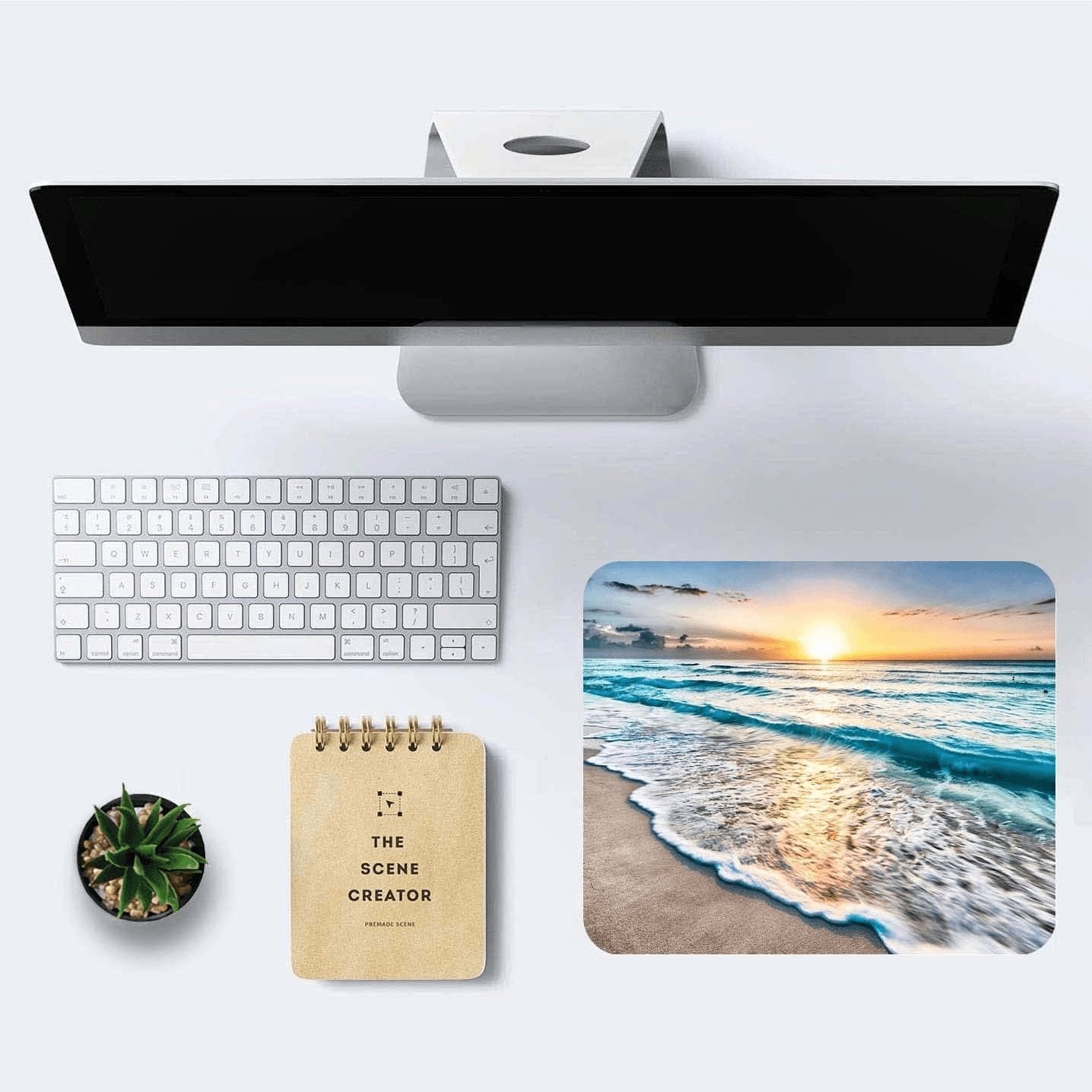 Vibrant Beach Sunset Mouse Pad - Stylish Non-Slip Design for Laptops and Offices