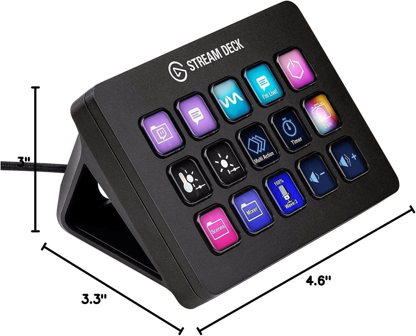 Stream Deck MK.2 - Ultimate Studio Controller with 15 Customizable Macro Keys for OBS, Twitch, YouTube & More - Compatible with Mac & PC