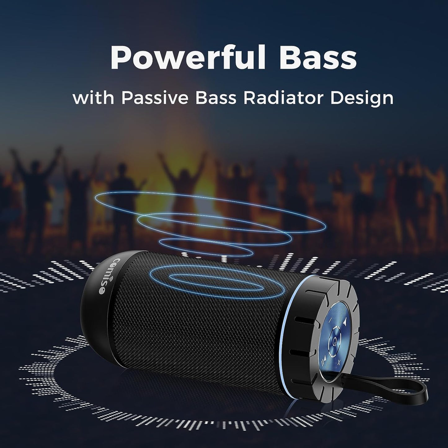 Waterproof Bluetooth Speaker - 360° HD Stereo Sound, Powerful Bass, TWS Pairing, 24H Playtime - Perfect for Home, Outdoor, Camping & Beach - Ideal Gift for Everyone