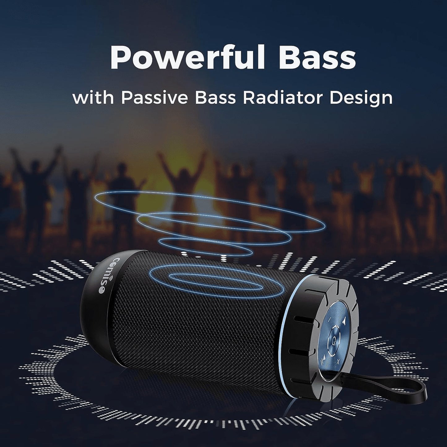 Waterproof Bluetooth Speaker - 360° HD Stereo Sound, Powerful Bass, TWS Pairing, 24H Playtime - Perfect for Home, Outdoor, Camping & Beach - Ideal Gift for Everyone