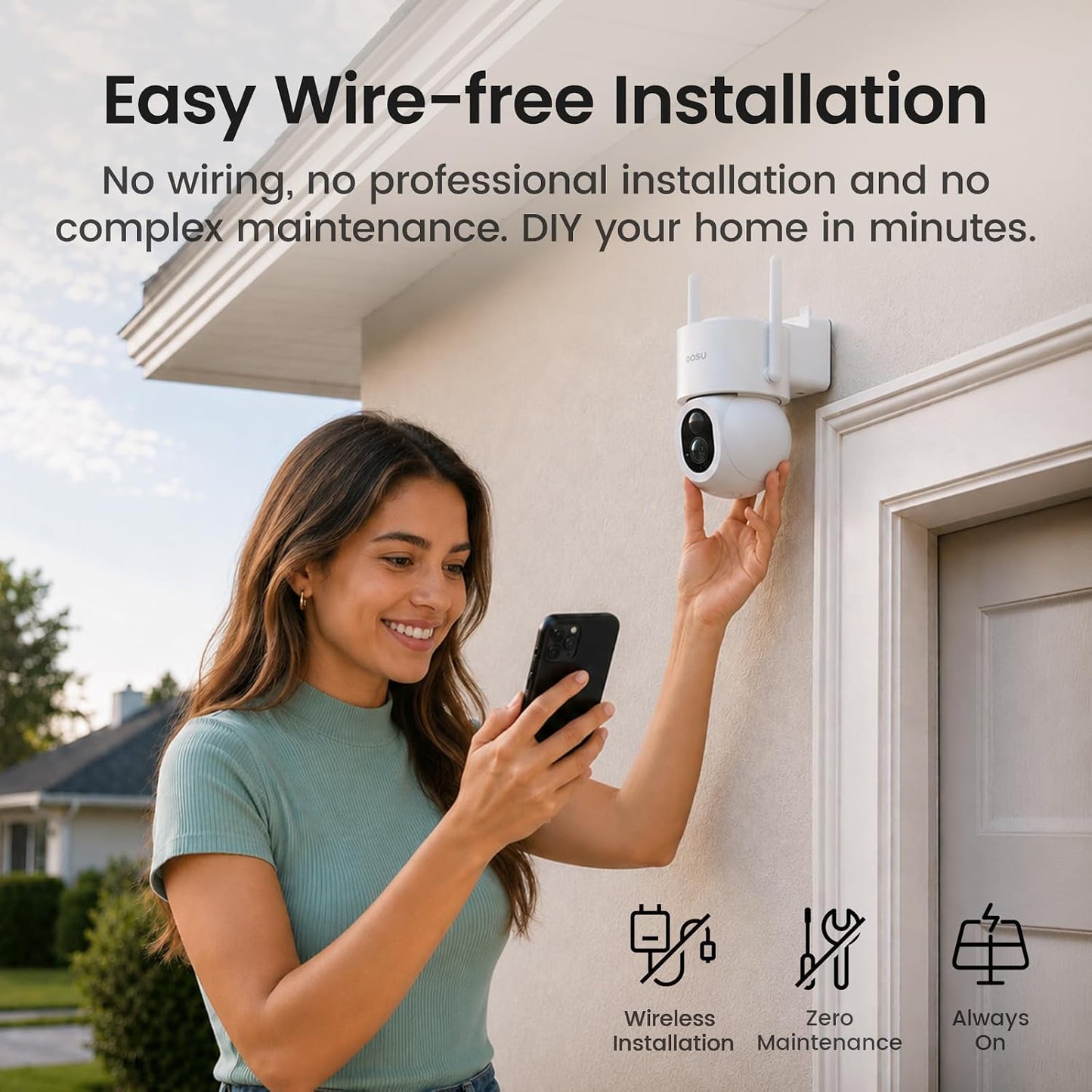 Solarcam D1 Max 4-Cam Kit, 4K Solar Security Cameras Wireless Outdoor, 360° PTZ Auto Tracking & Vehicle Detection, Color Night Vision, No Subscription Required, 1TB Expandable Storage