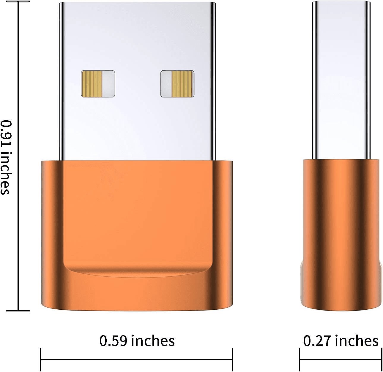 USB C Female to USB Male Adapter (4-Pack) - Versatile Type C to USB A Charger Cable for iPhone 11-15, Samsung Galaxy, iPad, AirPods & Google Pixel