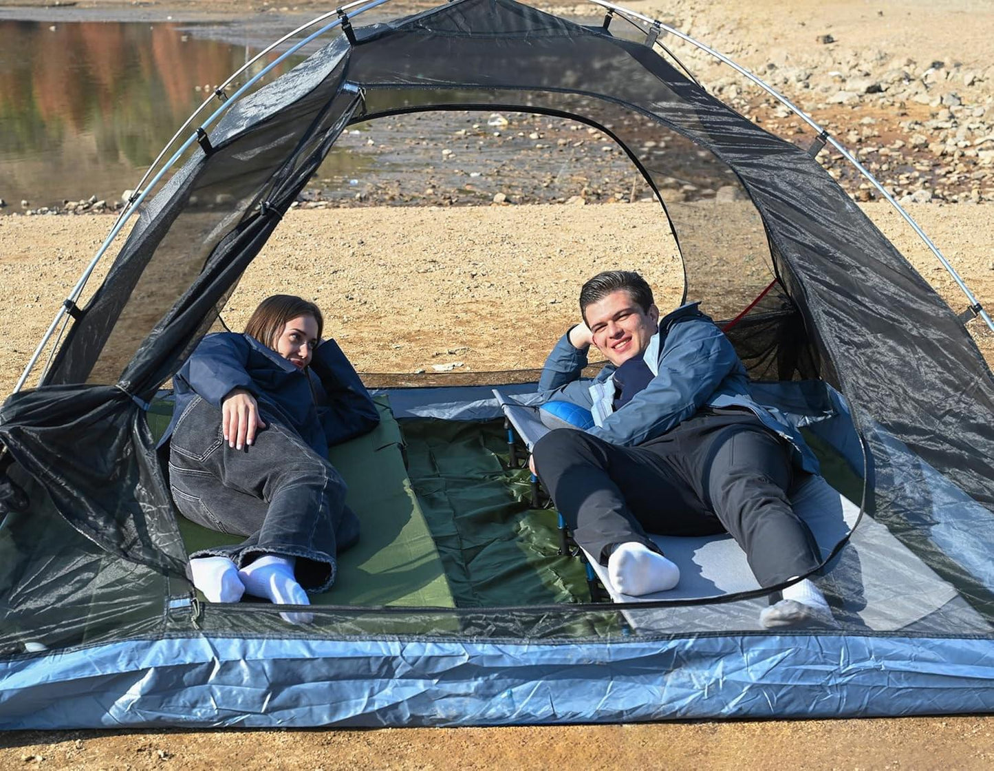 Ultralight Portable Folding Camping Cot Bed - Your Ultimate Outdoor Companion for Comfort and Adventure in Grey