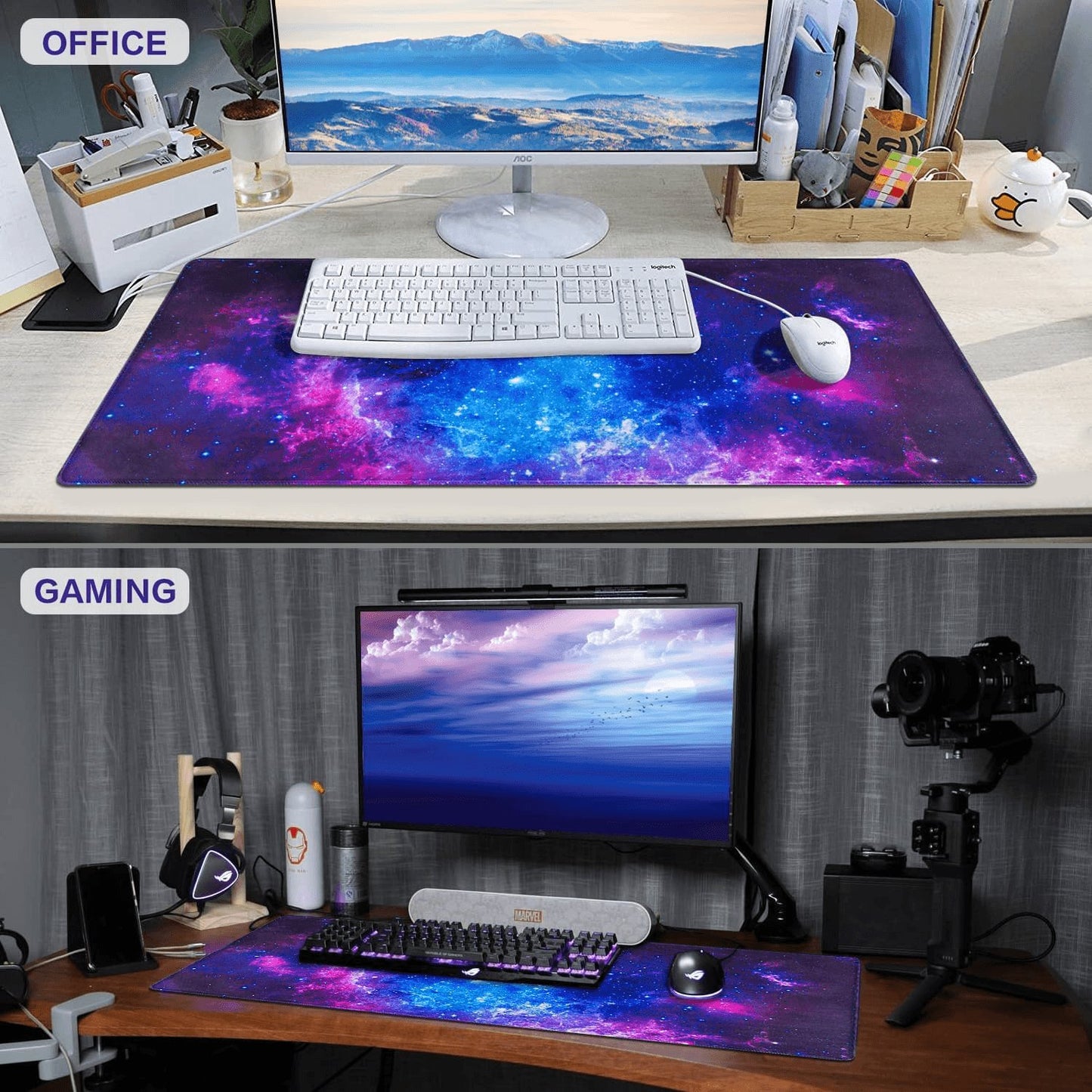 Large Extended Gaming Mouse Pad - 31.5x15.7 Inch Non-Slip Rubber Base Desk Mat for Keyboard and Mouse