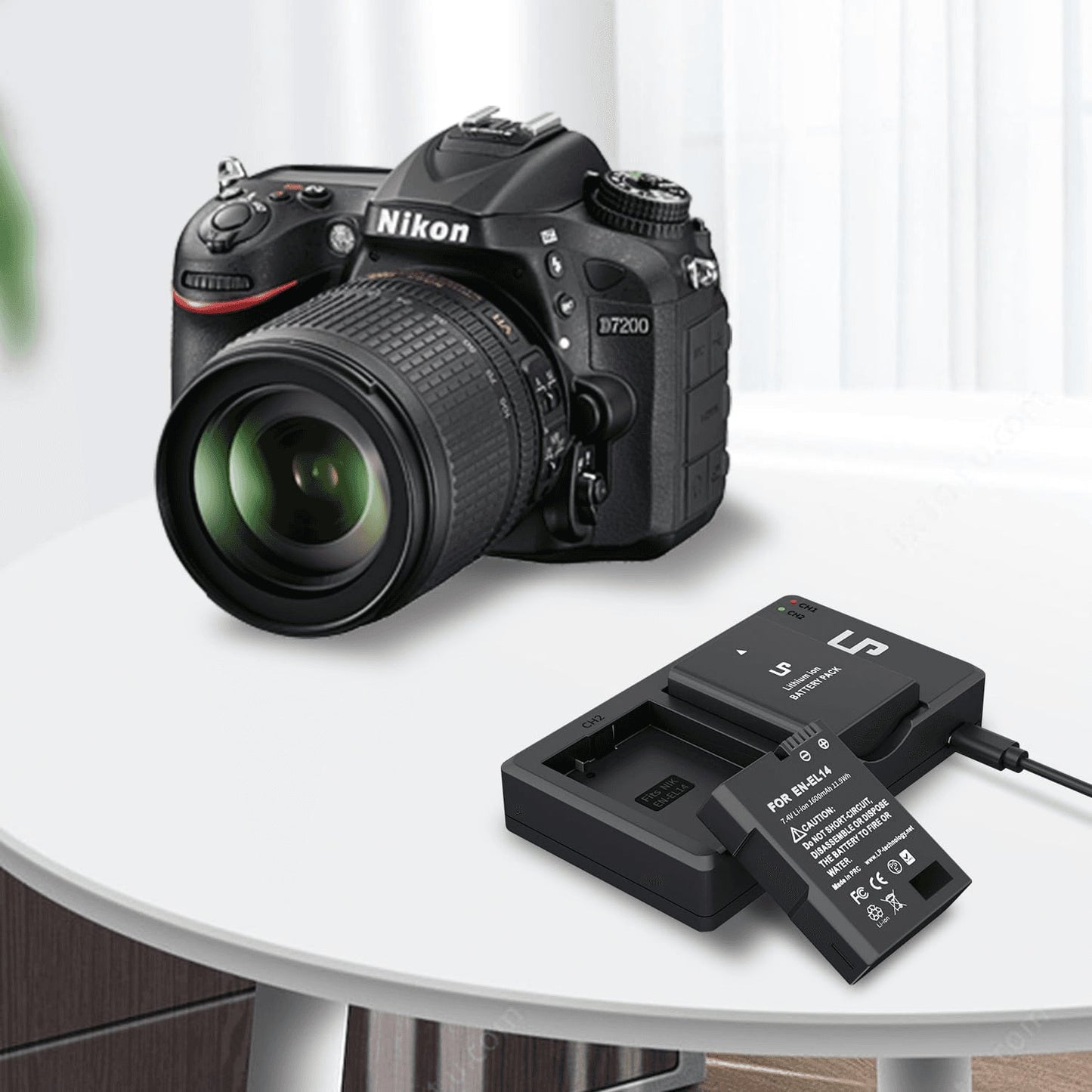 EN-EL14 Dual Slot Battery Charger Pack with 2 x 1600mAh Batteries - Compatible with Nikon D3100 D3200 D3300 D3400 D3500 D5100 D5200 D5300 D5500 D5600 DF P7000 P7100 P7700 P7800