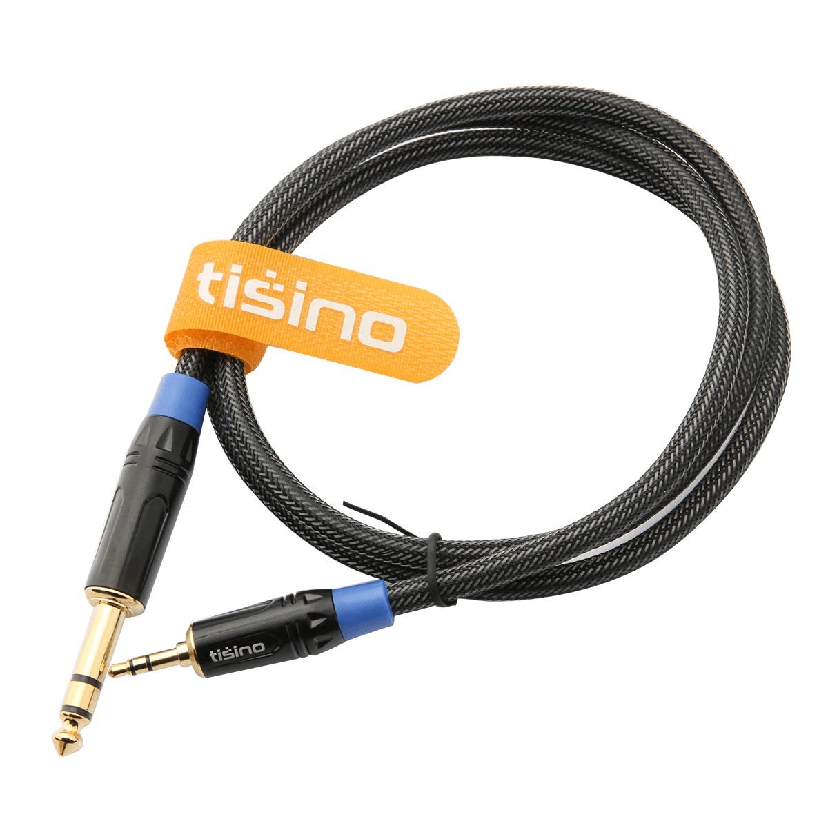 3-Foot Nylon Braided 1/8 to 1/4 Stereo Audio Cable for Guitar, Keyboard, Laptop, Home Theater, Speakers, and Amplifiers