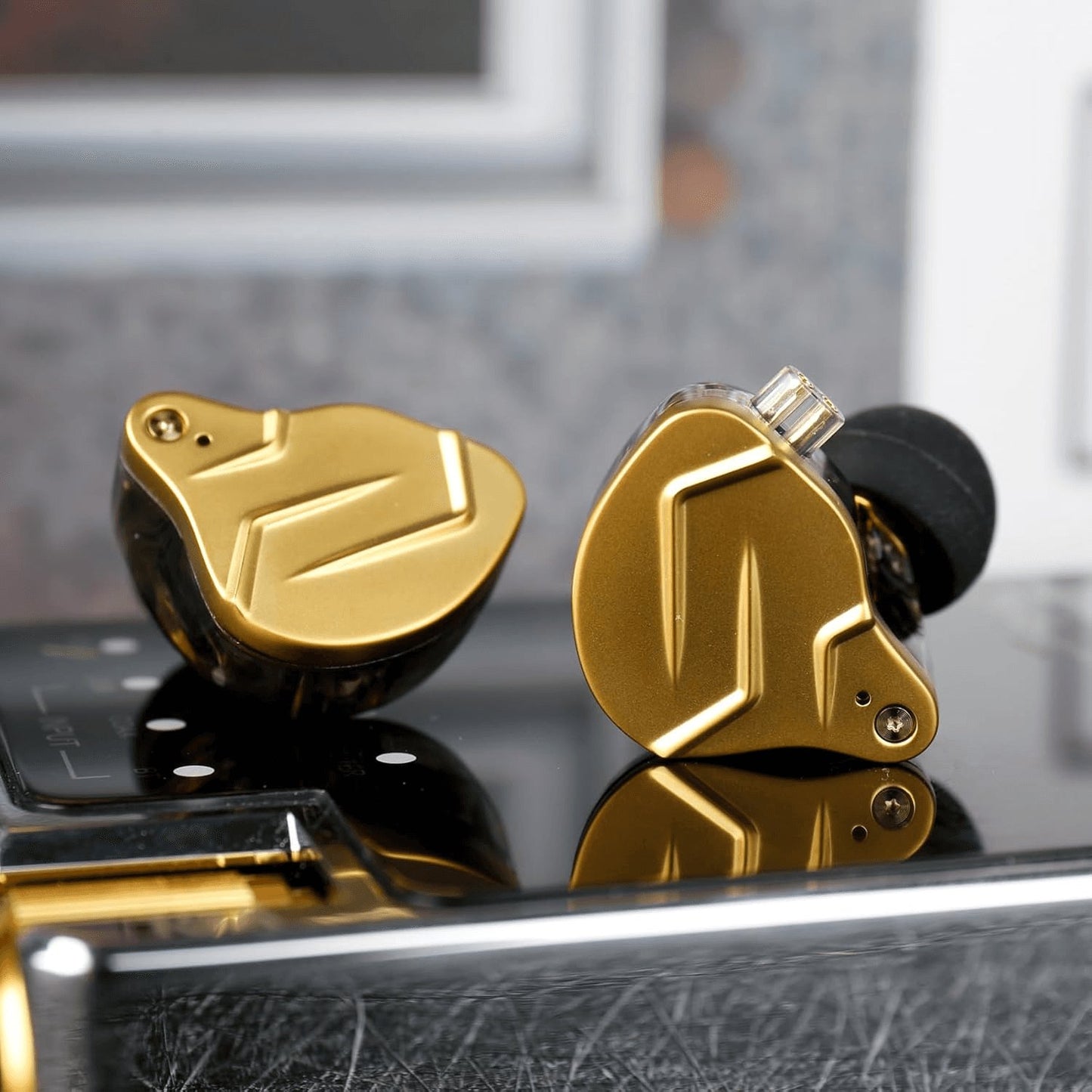 KZ ZSN PRO X High-Fidelity Gaming Earbuds - Hybrid Dual Driver In-Ear Monitors with Detachable Tangle-Free Cable (Gold, Without Microphone)