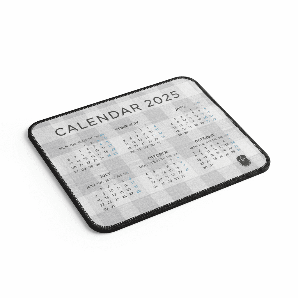 Premium Non-Slip Mouse Pad with 2025 Calendar Design