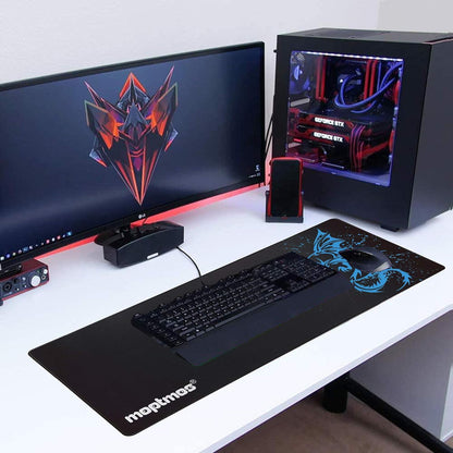 A-Blue Fly Dragon Extended Gaming Mouse Mat - Ultimate Speed for Gamers