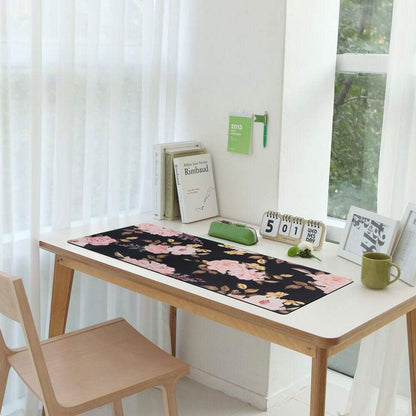 Peony Large Gaming Mouse Pad - Non-Slip Rubber Base, Waterproof, Stitched Edges for Work & Play