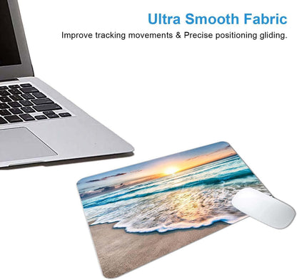 Vibrant Beach Sunset Mouse Pad - Stylish Non-Slip Design for Laptops and Offices