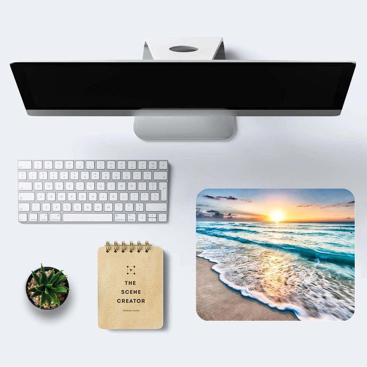 Vibrant Beach Sunset Mouse Pad - Stylish Non-Slip Design for Laptops and Offices
