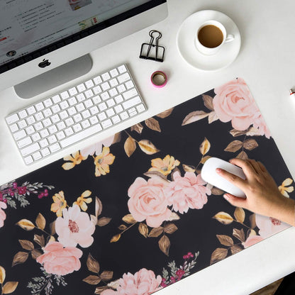 Peony Large Gaming Mouse Pad - Non-Slip Rubber Base, Waterproof, Stitched Edges for Work & Play