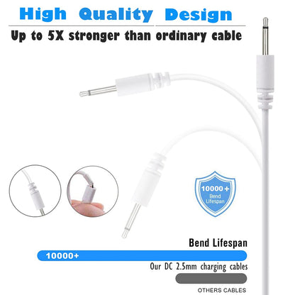 2 Pack 2.7Ft Fast Charging USB to 2.5Mm DC Replacement Cable - Ideal Charger Adapter (Not Barrel Jack)