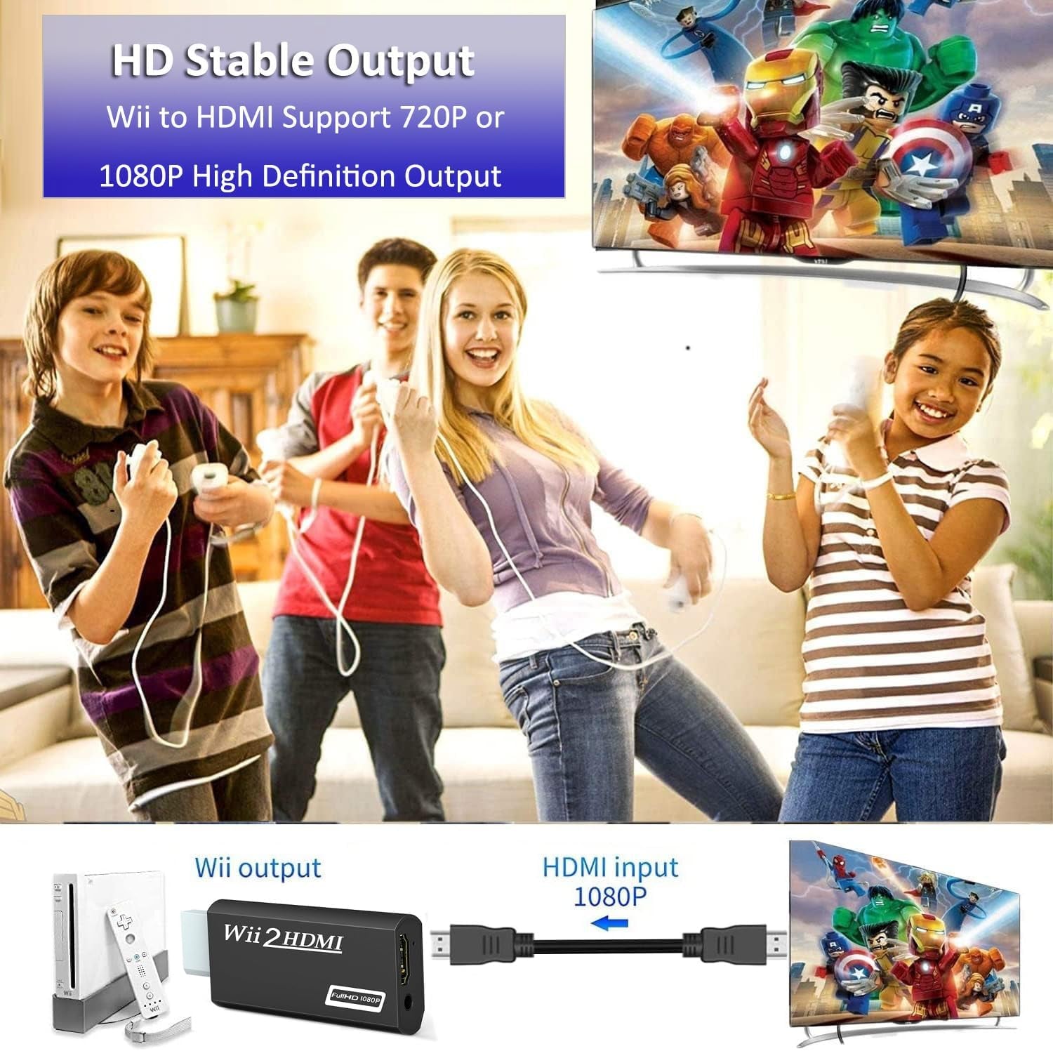 Elevate Your Wii Gaming Experience with Our 1080P HDMI Adapter - Stunning Video & Audio for Ultimate Gameplay!