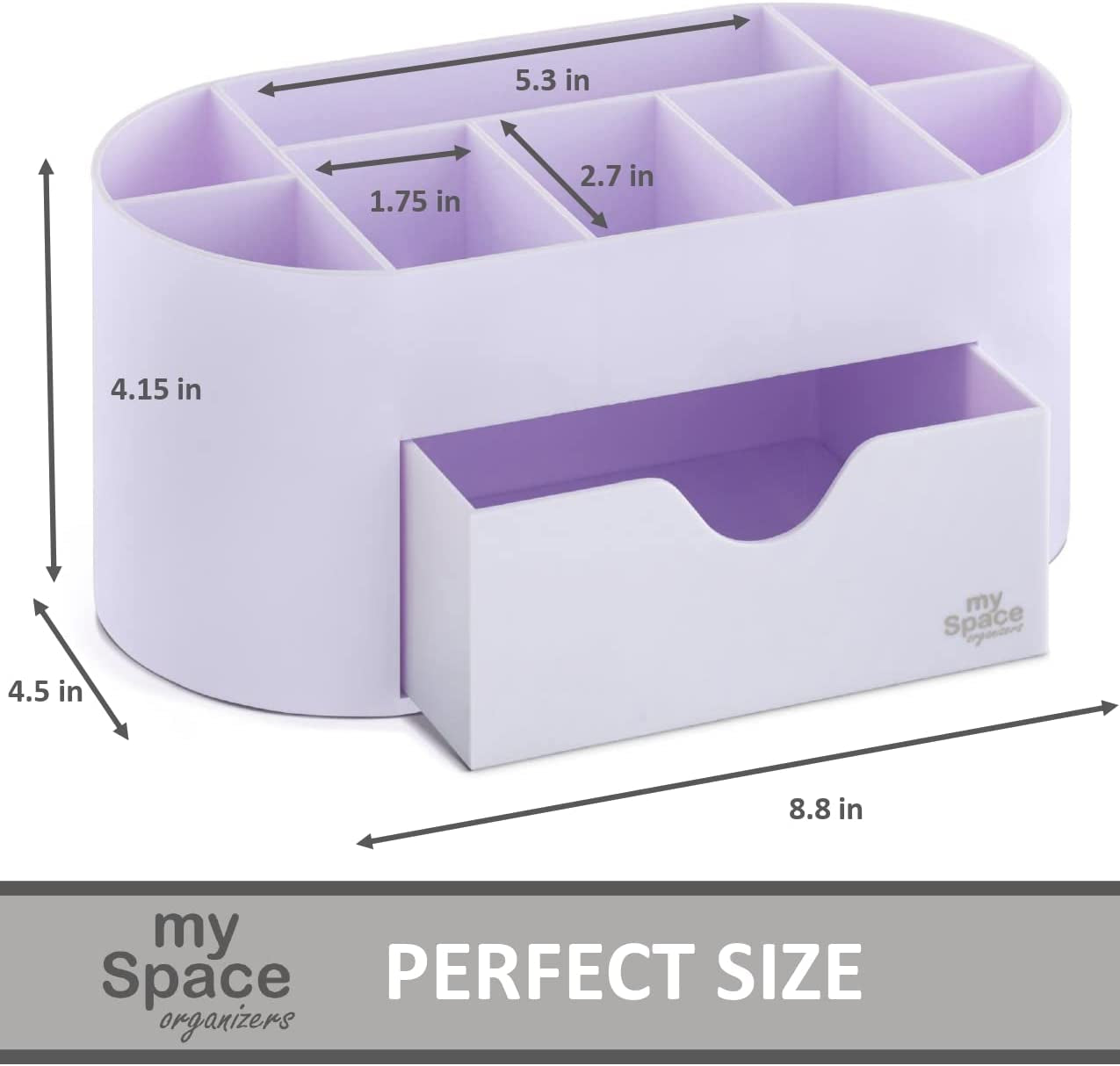 Chic Lavender Desk Organizer - Stylish Storage Solution for Office Supplies & Accessories - Elegant White & Lavender Pen Holder for Home, College, or School