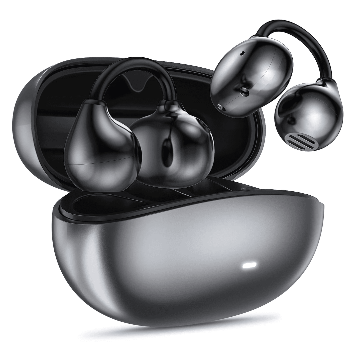 Wireless Clip-On Open Ear Earbuds - Bluetooth 6.0, 50H Playtime, Waterproof
