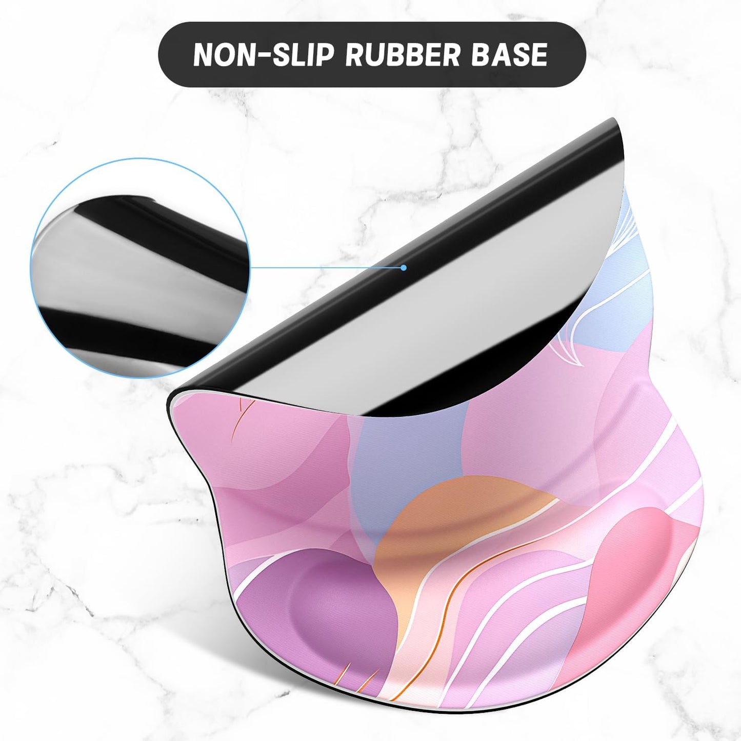 Ergonomic Mouse Pad with Gel Wrist Support - Comfortable Non-Slip Design for Pain Relief, Art Style Pattern, 8.7 x 7.2 Inches