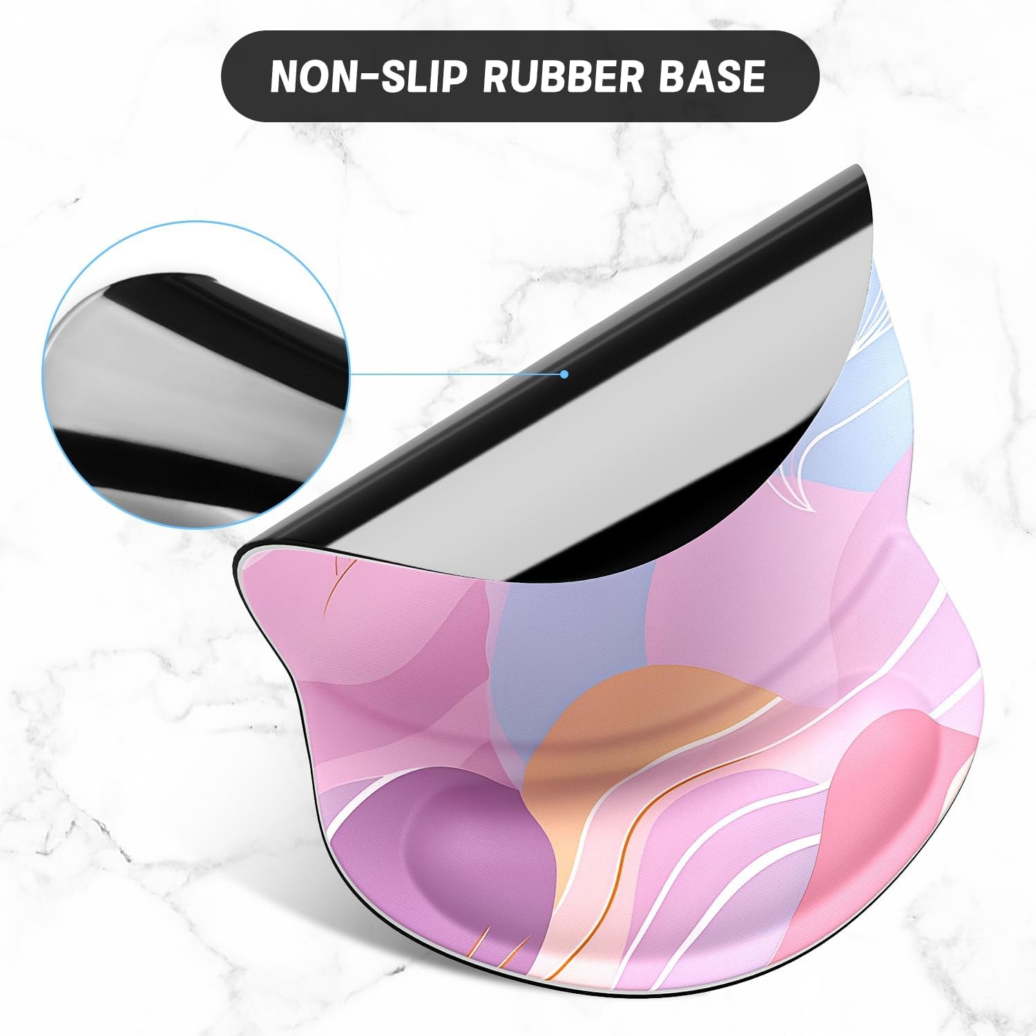 Ergonomic Mouse Pad with Gel Wrist Support - Comfortable Non-Slip Design for Pain Relief, Art Style Pattern, 8.7 x 7.2 Inches