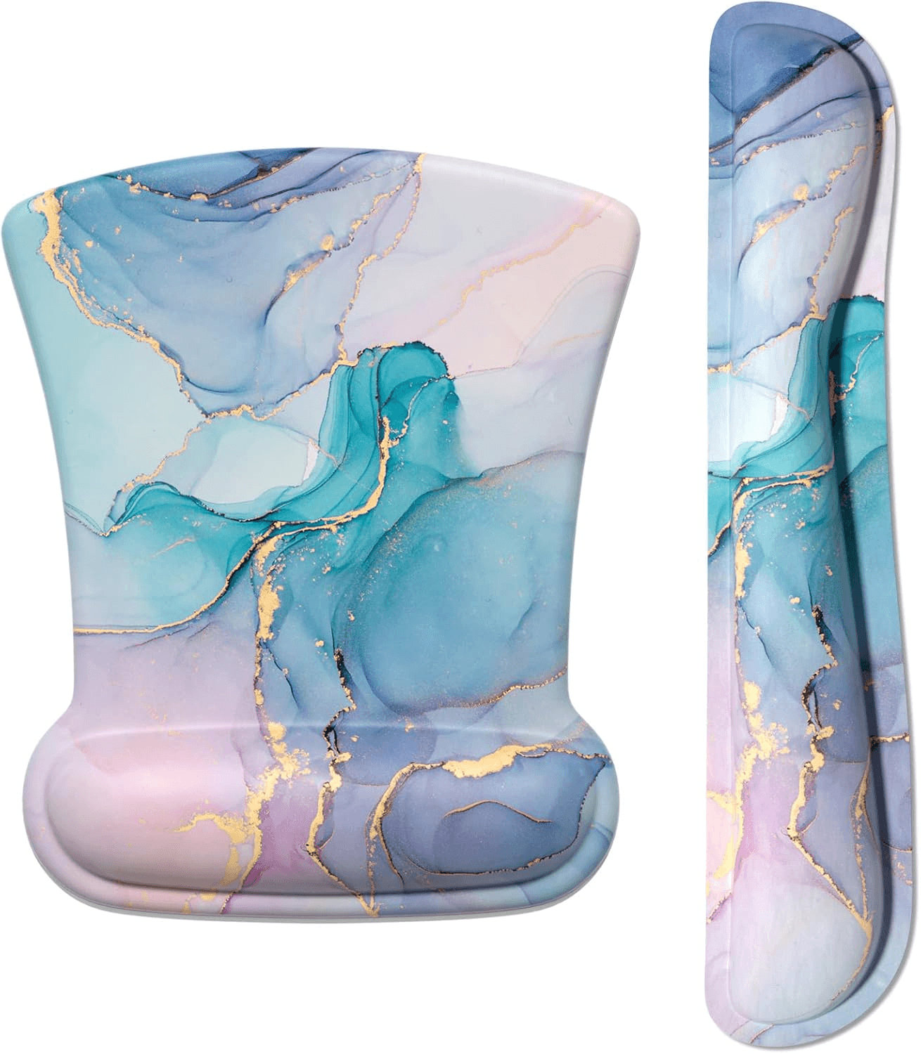 Ergonomic Marble Textured Mouse Pad with Wrist Support