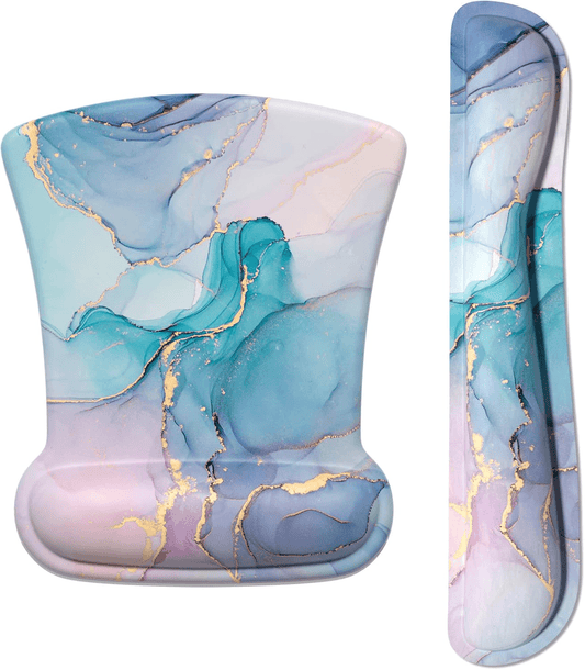 Ergonomic Marble Textured Mouse Pad with Wrist Support