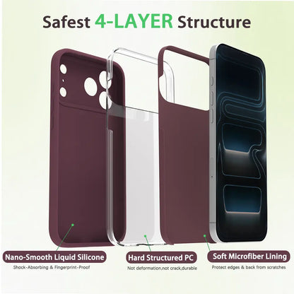 HEXI Cute Liquid Silicone Case for Iphone 17 Series, Soft Touch Slim Shockproof Cover with Full Camera Protection, Microfiber Lining, Girly Morandi Colors