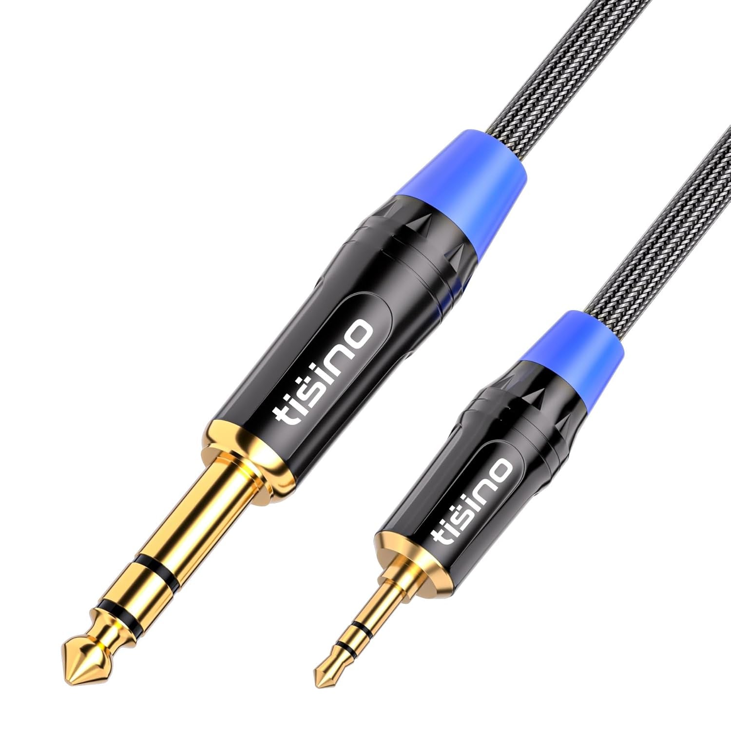 3-Foot Nylon Braided 1/8 to 1/4 Stereo Audio Cable for Guitar, Keyboard, Laptop, Home Theater, Speakers, and Amplifiers
