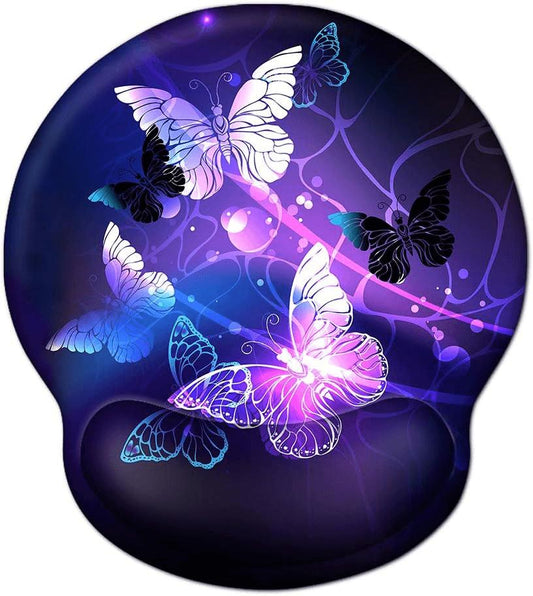 Ergonomic Butterfly Mouse Pad with Gel Wrist Support - Non-Slip, Comfortable & Durable for Home Office Efficiency and Pain Relief