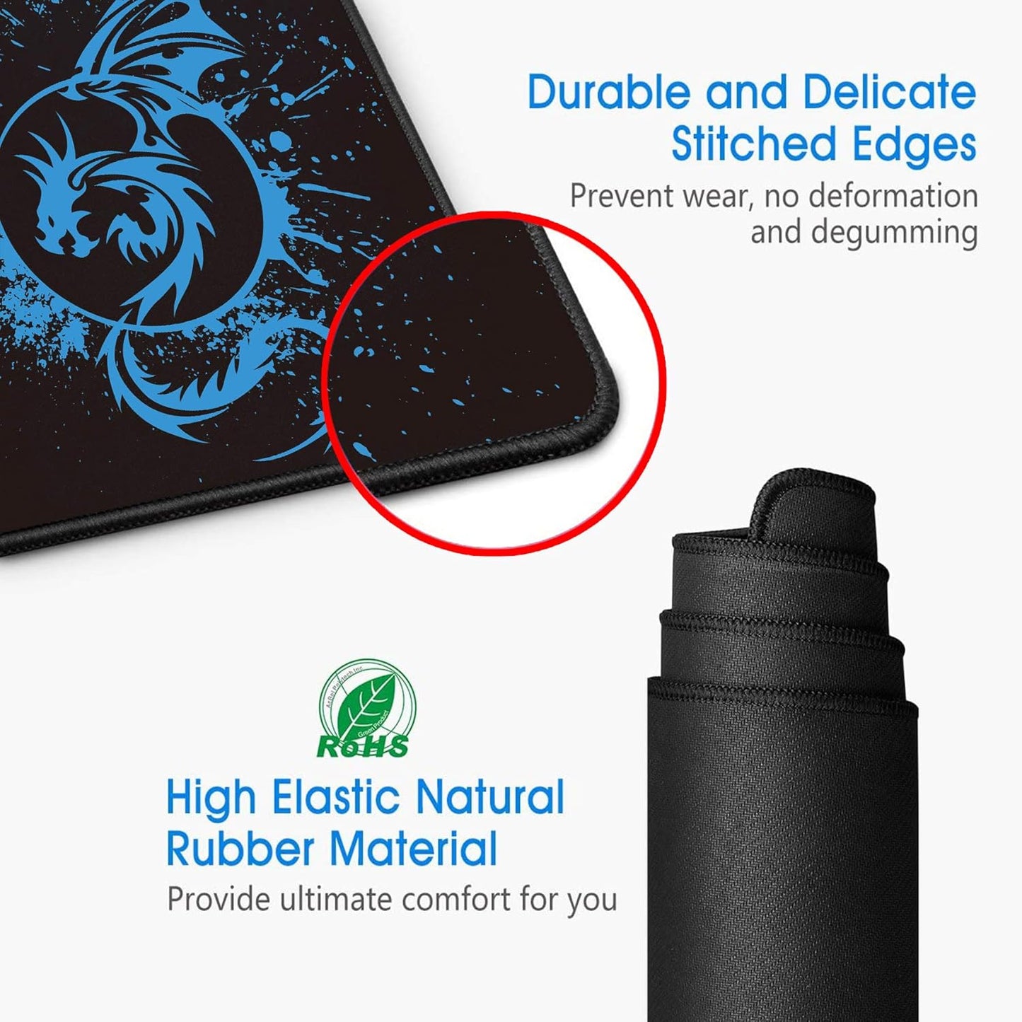 A-Blue Fly Dragon Extended Gaming Mouse Mat - Ultimate Speed for Gamers
