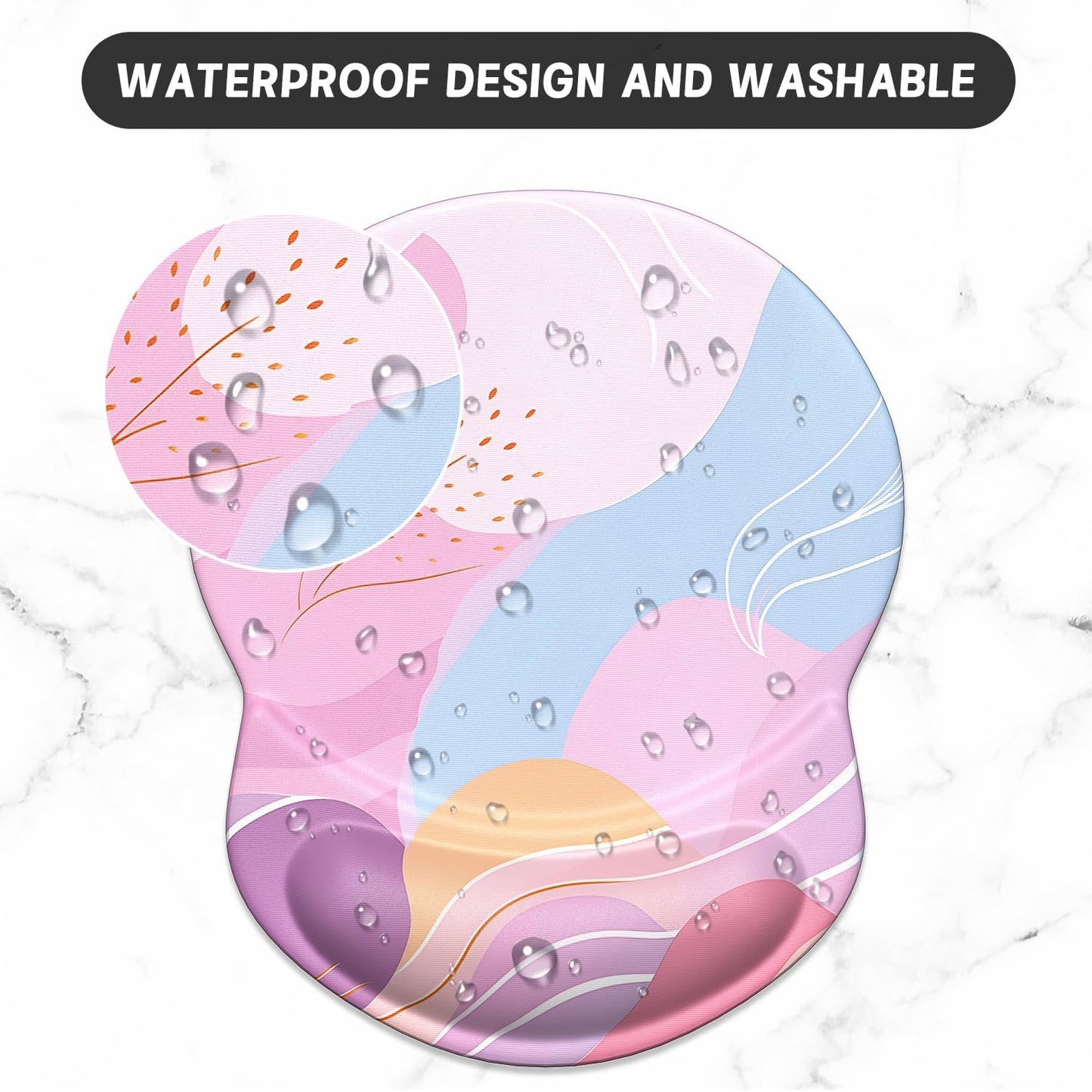 Ergonomic Mouse Pad with Gel Wrist Support - Comfortable Non-Slip Design for Pain Relief, Art Style Pattern, 8.7 x 7.2 Inches