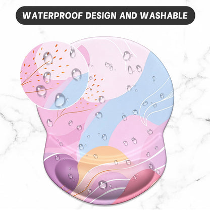 Ergonomic Mouse Pad with Gel Wrist Support - Comfortable Non-Slip Design for Pain Relief, Art Style Pattern, 8.7 x 7.2 Inches