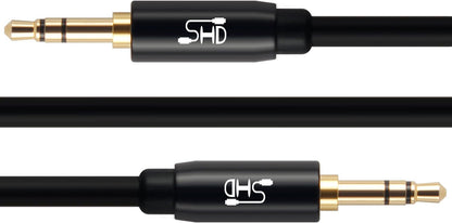 Premium 15FT  Aux Cable - Dual Shielded 3.5mm Audio Stereo Cord with Gold Plated Connectors for Superior Sound Quality in Your Car