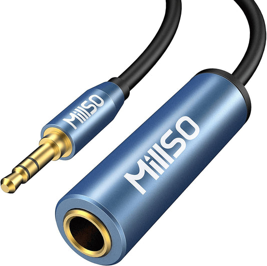 1/4 to 3.5mm Headphone Adapter - 12 Inch Stereo Audio Converter for Amplifiers, Guitars, Pianos & More - Perfect for Phones, Laptops & Headphones