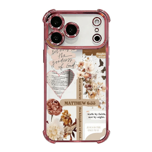 Faith & Grace Cross Pattern Soft TPU Phone Case - Shockproof, Drop-Resistant Rustic Silicone Casing for Iphone 17,16,15,14,13,12,11 Pro Max Air, Women'S Protection Accessory, Phone Accessories (DDSJ260518014)