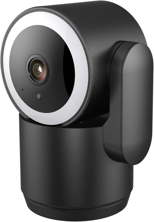 Luna 2K Indoor Cameras for Home Security, 2.4Ghz & 5Ghz Wifi, 360-Degree Pan-Tilt, Built-In Spotlight, Human Auto Tracking, Siren, Pet/Dog/Baby Camera with Phone App, Black (2026 Upgrade Version)