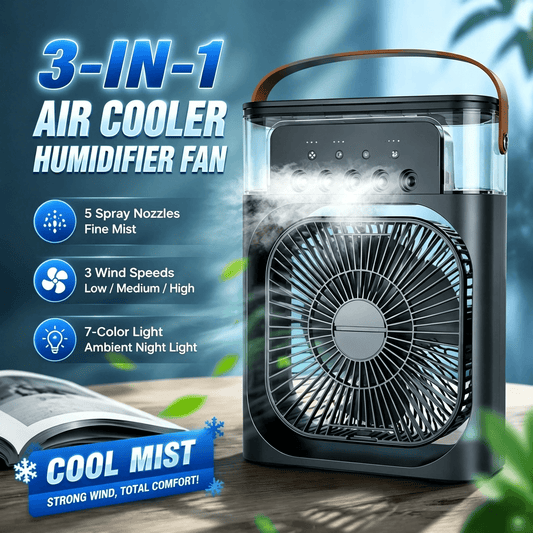 Portable 3-in-1 Air Cooler with LED Night Light
