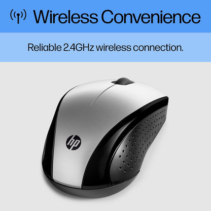 HP X3000 G3 Wireless Mouse Silver, up to 15-Month Battery,Scroll Wheel, Side Grips for Control, Travel-Friendly, Blue LED, Powerful 1600 DPI Optical Sensor, Win XP,8, 11 Compatible (683N9AA#ABL)