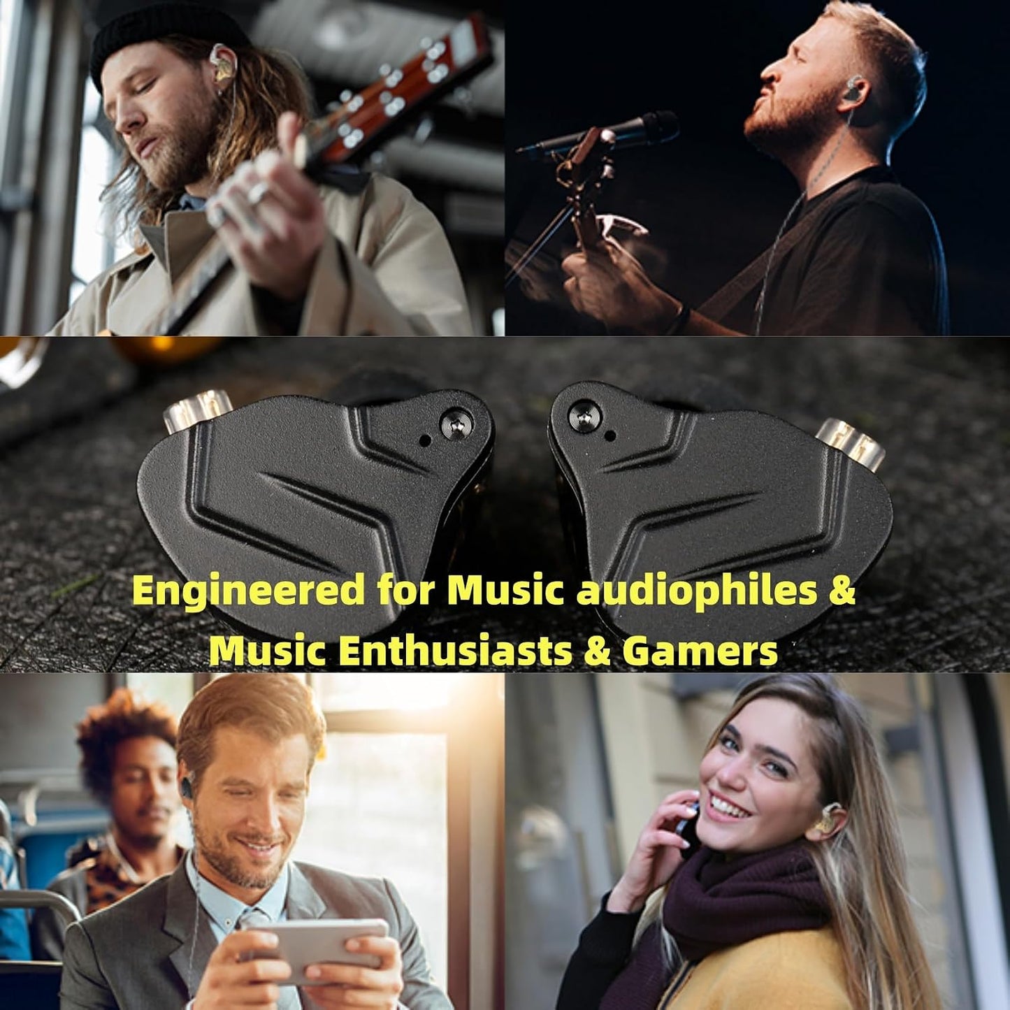 KZ ZSN PRO X High-Fidelity Gaming Earbuds - Hybrid Dual Driver In-Ear Monitors with Detachable Tangle-Free Cable (Gold, Without Microphone)