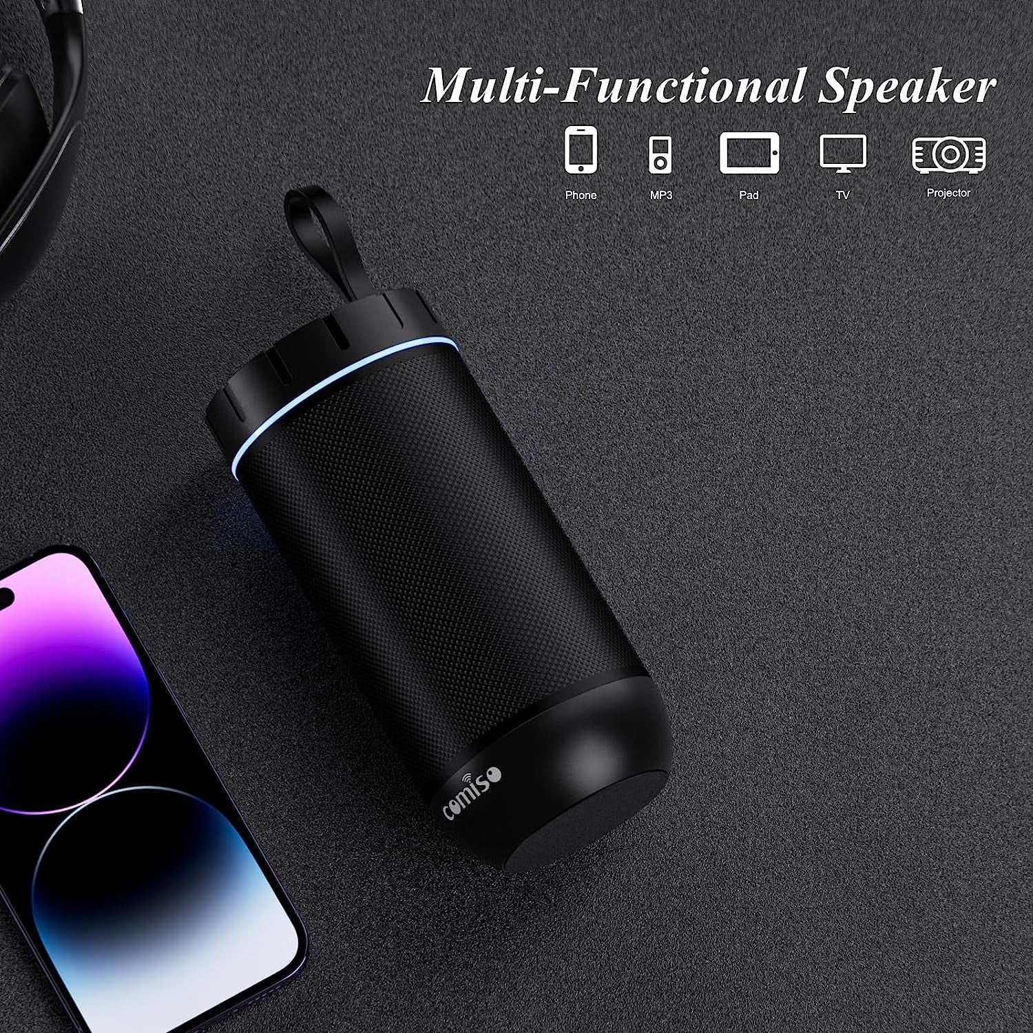 Waterproof Bluetooth Speaker - 360° HD Stereo Sound, Powerful Bass, TWS Pairing, 24H Playtime - Perfect for Home, Outdoor, Camping & Beach - Ideal Gift for Everyone