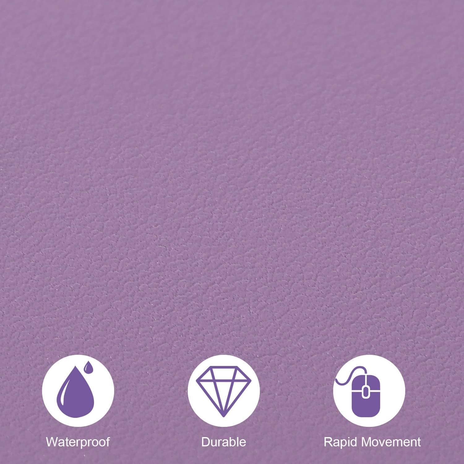 Premium PU Leather Desk Pad - Large 24” x 14” Waterproof Blotter with Suede Base, Multi-Color Non-Slip Mouse Pad (Violet)