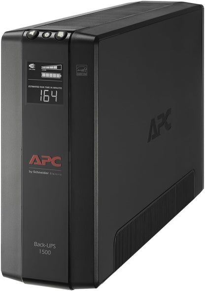 UPS 1500VA/900W Pro UPS Battery Backup for Office Electronics, BX1500M | 1500VA Back-Ups Pro for Home Offices — 10 Outlets, LCD, AVR, Surge Protection, 68-Min Runtime (@100W) for Pcs & Workstations