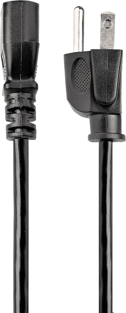 25Ft UL Listed Black Computer Power Cord - NEMA 5-15P to C13, 10A 125V, 18AWG - Ideal for Printers, PCs, and Monitors - Startech PXT10125