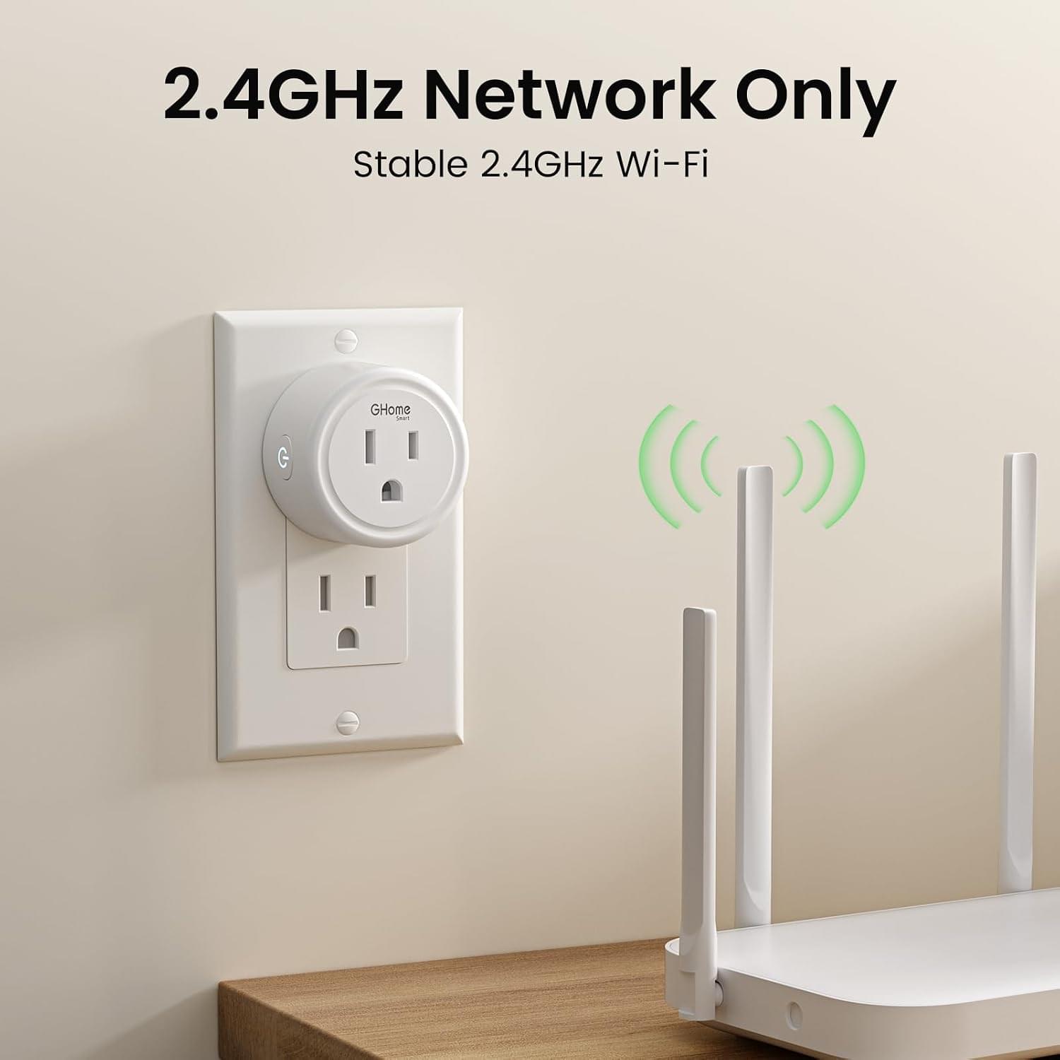 Plug Mini, Wifi Smart Outlet Plug Works with Alexa and Google Home, Timer Outlet with APP Control, 2.4Ghz Network Only, No Hub Required, ETL FCC Listed (4 Pack), White