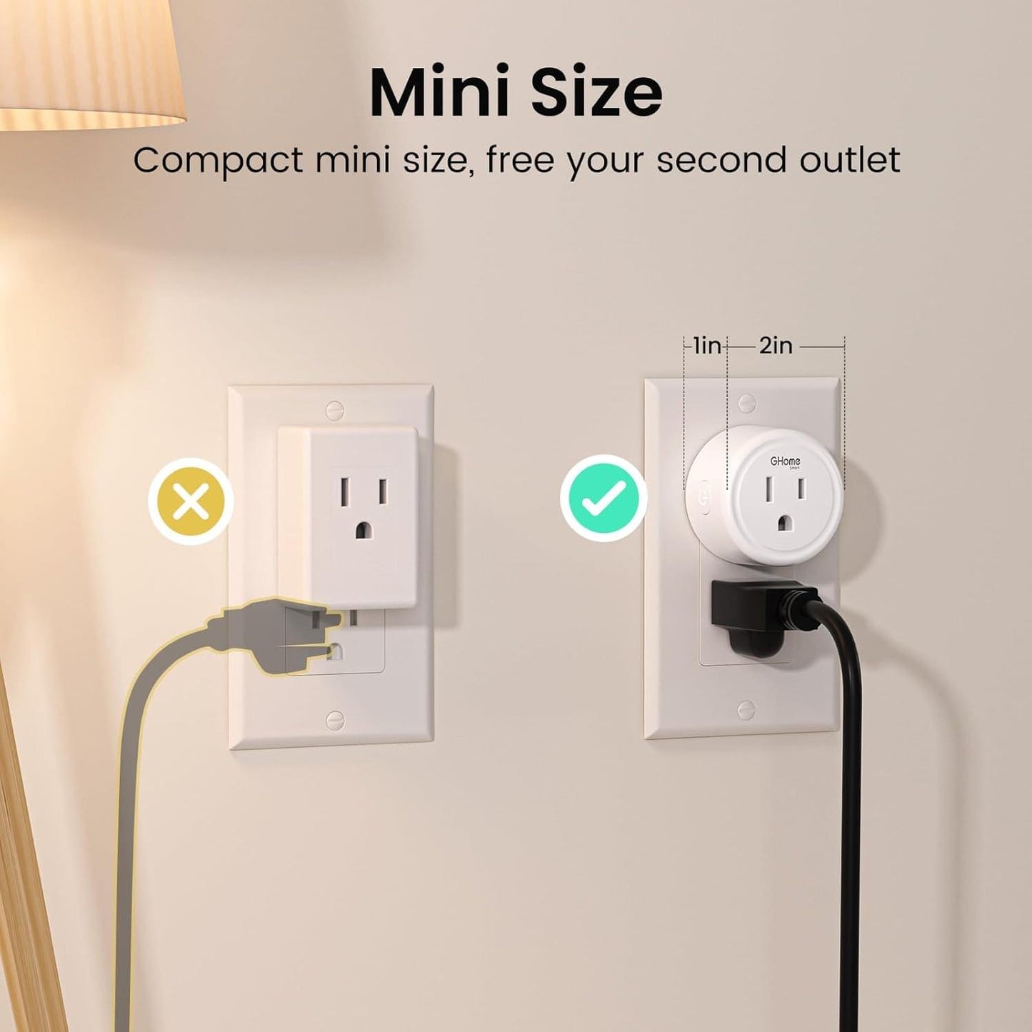Plug Mini, Wifi Smart Outlet Plug Works with Alexa and Google Home, Timer Outlet with APP Control, 2.4Ghz Network Only, No Hub Required, ETL FCC Listed (4 Pack), White