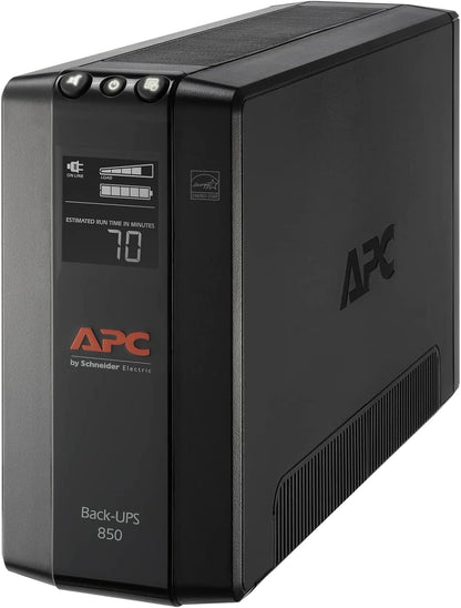 850VA Pro UPS Battery Backup - 8 Outlets, LCD Display, AVR & Surge Protection for Home Offices - 29-Minute Runtime for PCs & Workstations