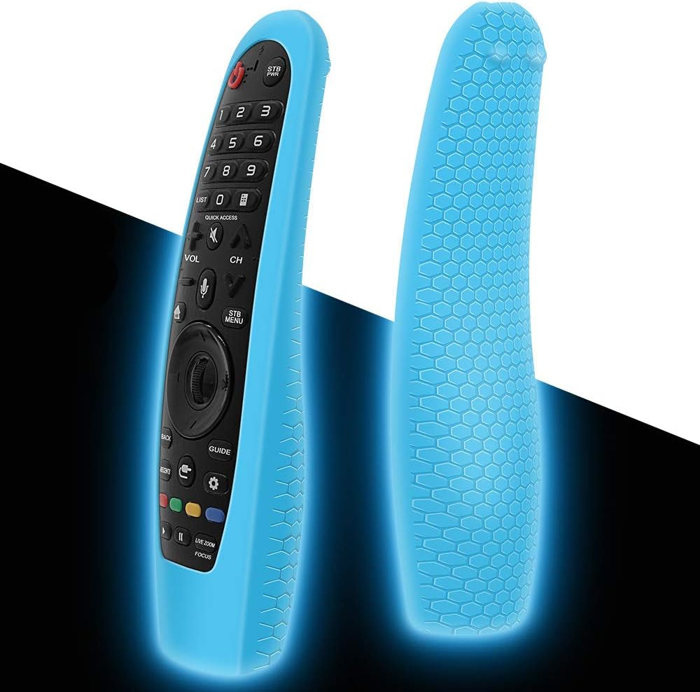 Remote Silicone Case Compatible with LG AN-MR19BA Smart TV Magic Remote Control, Shockproof Protective Cover for LG Smart TV Remote AN-MR18BA/AN-MR650/AN-MR600 (Glow Blue)