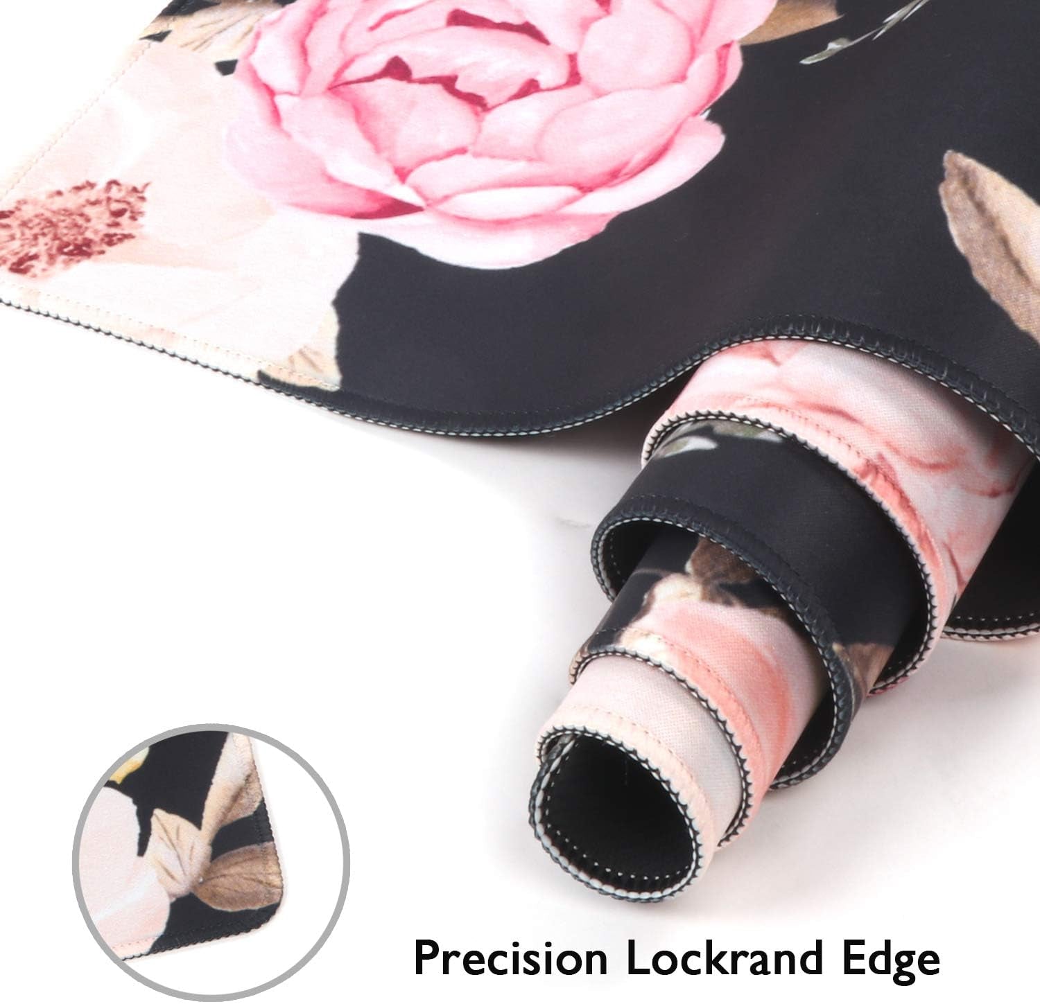 Peony Large Gaming Mouse Pad - Non-Slip Rubber Base, Waterproof, Stitched Edges for Work & Play