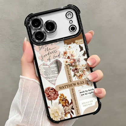Faith & Grace Cross Pattern Soft TPU Phone Case - Shockproof, Drop-Resistant Rustic Silicone Casing for Iphone 17,16,15,14,13,12,11 Pro Max Air, Women'S Protection Accessory, Phone Accessories (DDSJ260518014)