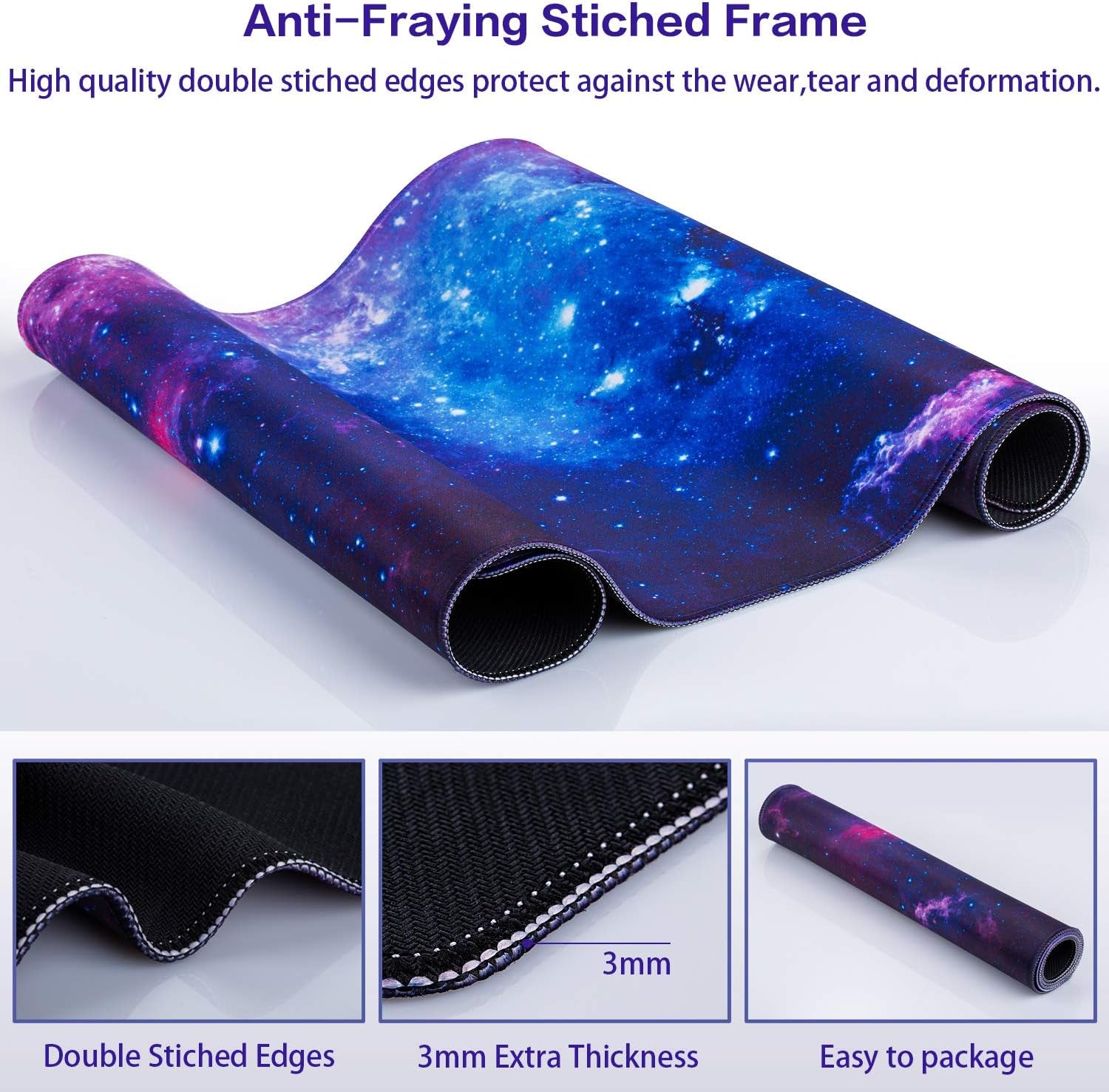 Large Extended Gaming Mouse Pad - 31.5x15.7 Inch Non-Slip Rubber Base Desk Mat for Keyboard and Mouse
