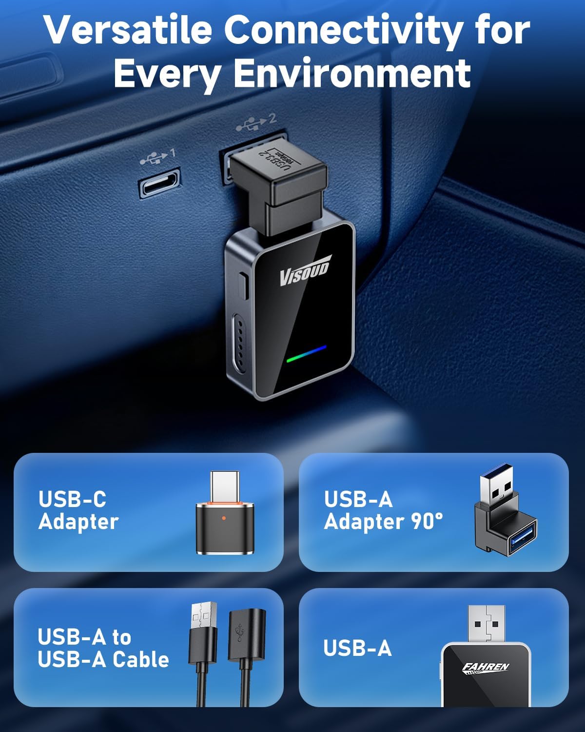 2026 Upgraded Wireless Carplay and Android Auto Adapter